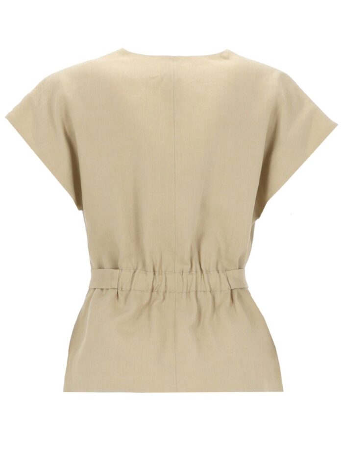PAUL SMITH TOP IN LINO CON CINTURA