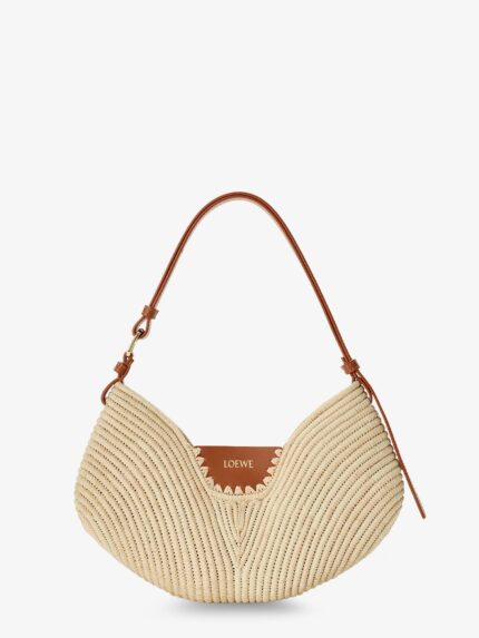 LOEWE Paula's Ibiza-Swing Leather And Raffia Shoulder Bag