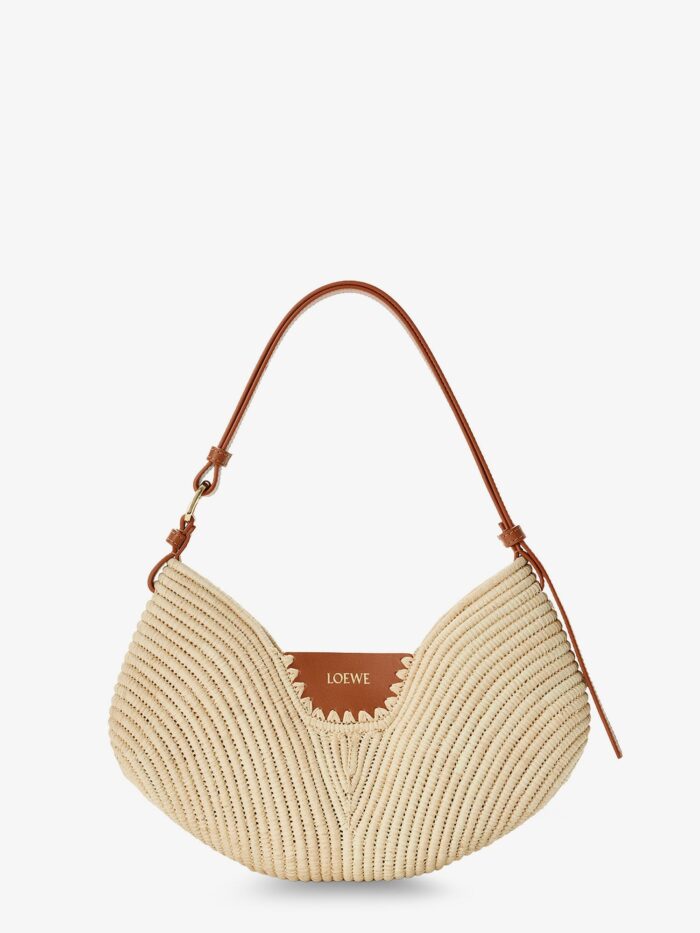 LOEWE Paula's Ibiza-Swing Leather And Raffia Shoulder Bag