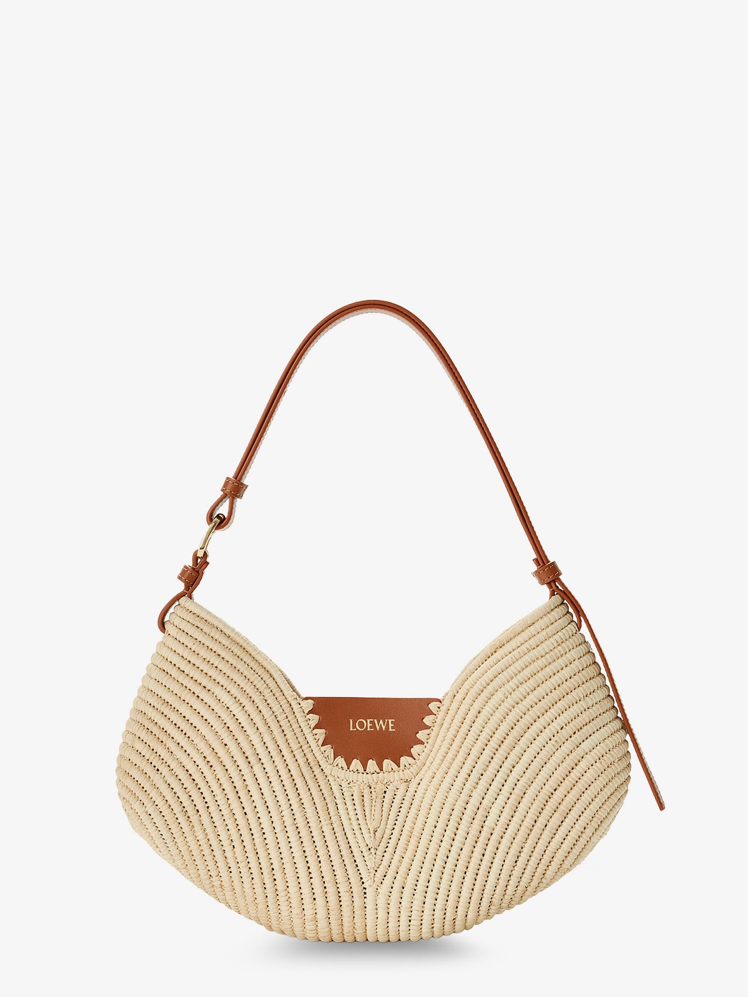 LOEWE Paula's Ibiza-Swing Leather And Raffia Shoulder Bag