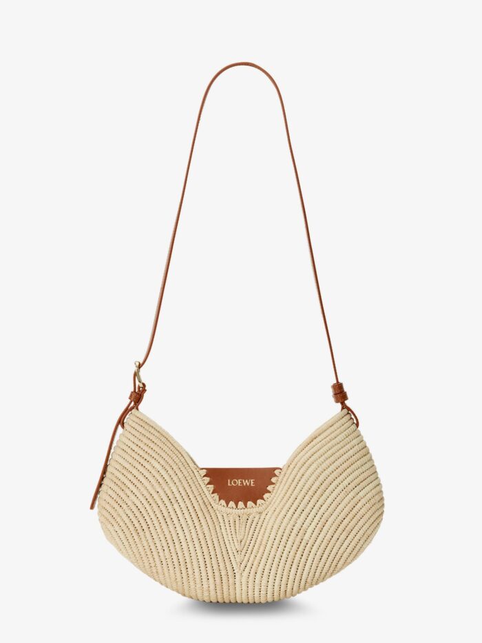 LOEWE Paula's Ibiza-Swing Leather And Raffia Shoulder Bag