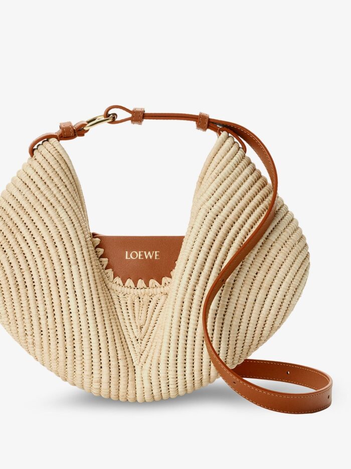 LOEWE Paula's Ibiza-Swing Leather And Raffia Shoulder Bag