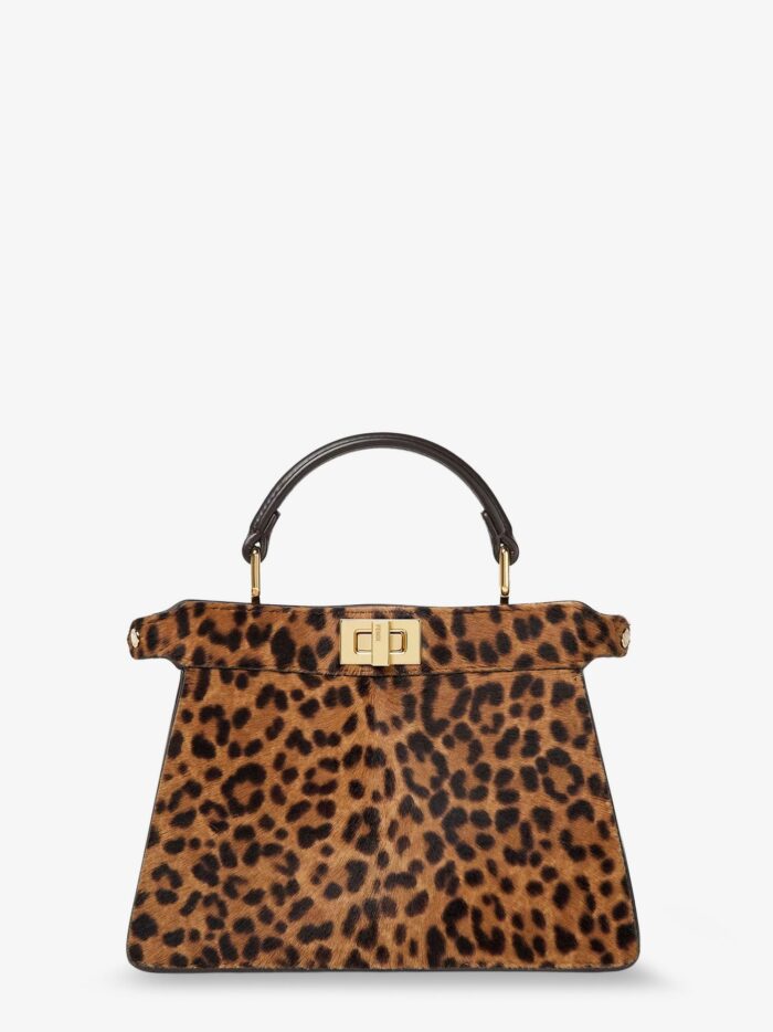 Peekaboo IseeU Petite Leather Shoulder Bag With Fendi Leo Print