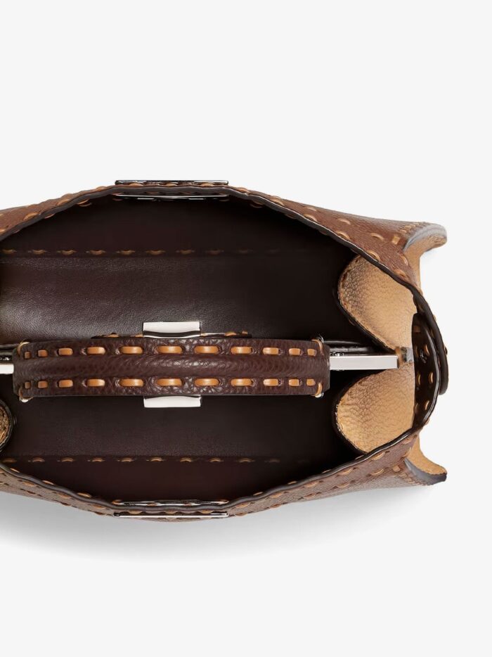 Fendi Peekaboo Iseeu Small Leather Shoulder Bag With Selleria Macro Stitching