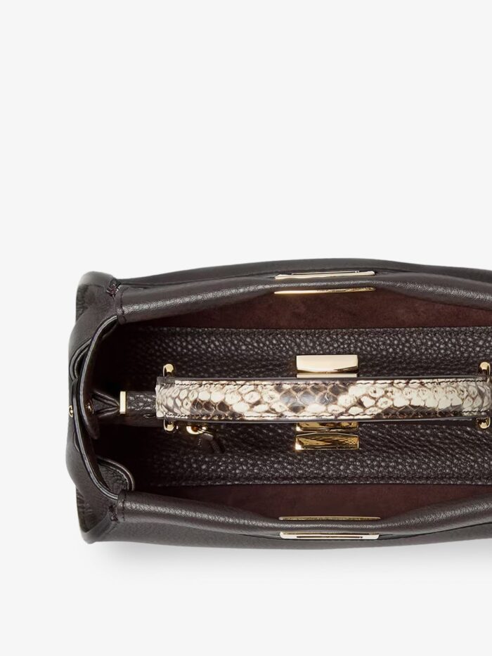 Fendi Peekaboo Mini Hammered Leather Handbag