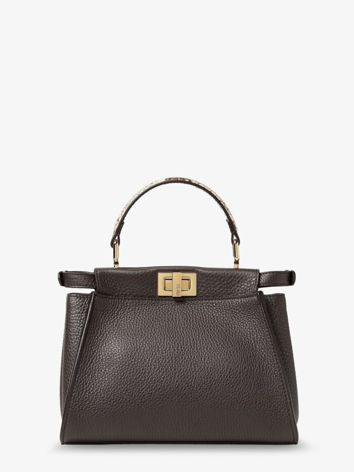Fendi Peekaboo Mini Hammered Leather Handbag