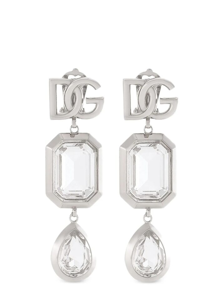 dolce & gabbana pendant earrings with crystals Dolce & Gabbana Pendant Earrings With Crystals
