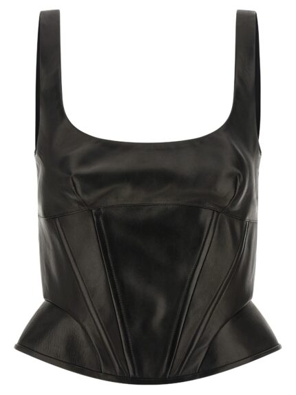 ERMANNO SCERVINO Peplos Leather Top