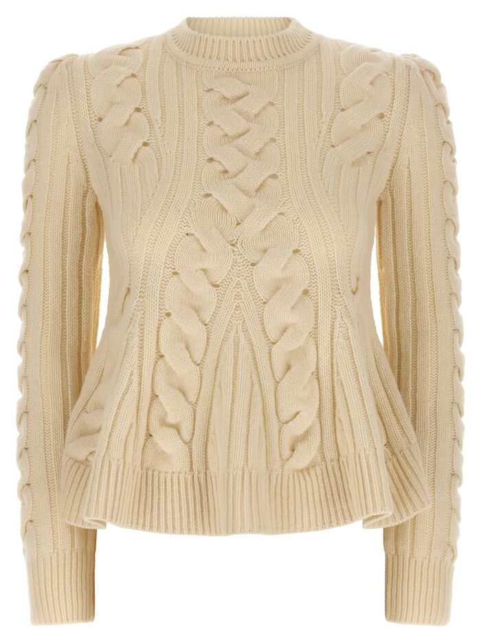 mcqueen 'peplum cable' sweater MCQUEEN 'Peplum Cable' Sweater