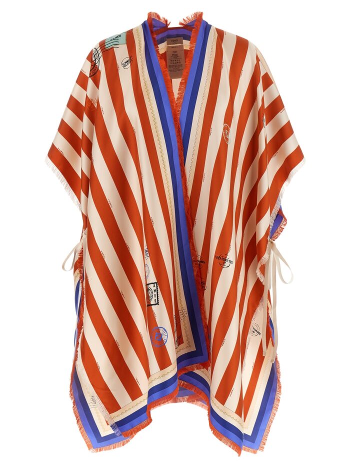 fendi 'pequin' print poncho Fendi 'Pequin' Print Poncho