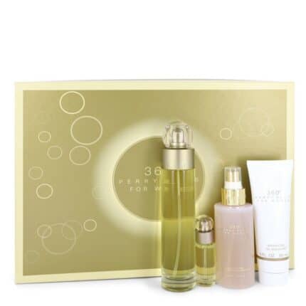 Perry Ellis 360 By Perry Ellis - Gift Set -- 3.4 Oz Eau De Toilette Spray + 4 Oz Body Mist + 3 Oz Shower Gel + .25 Mini EDT Spray