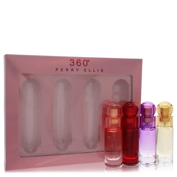 Perry Ellis 360 By Perry Ellis - Gift Set -- .25 Oz  EDP Spray Perry Ellis 360 Coral +.25 Oz EDT Spray Perry Ellis 360 + .25 Oz  EDP Spray Perry Ellis 360 Purple + .25 Oz EDP Perry Ellis 360 Red - Image 1