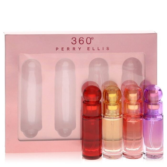 Perry Ellis 360 Red By Perry Ellis - Gift Set -- .25 Oz  EDP Spray Perry Ellis 360 Coral +.25 Oz EDT Spray Perry Ellis 360 + .25 Oz  EDP Spray Perry Ellis 360 Purple + .25 Oz EDP Perry Ellis 360 Red - Image 1