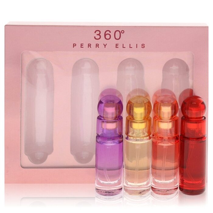 Perry Ellis 360 Purple By Perry Ellis - Gift Set -- .25 Oz EDP Spray Perry Ellis 360 Coral +.25 Oz EDT Spray Perry Ellis 360 + .25 Oz EDP Spray Perry Ellis 360 Purple + .25 Oz EDP Perry Ellis 360 Red - Image 1