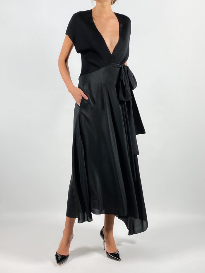 Petar Petrov Adaluz V-Neck Wrap Effect Dress