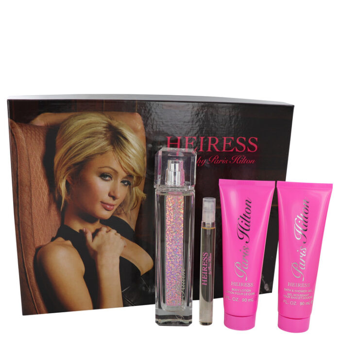 paris hilton heiress by paris hilton gift set 3.4 oz eau de parfum spay + .34 oz mini edp pen spray + 3 oz body lotion + 3 oz shower gel Paris Hilton Heiress By Paris Hilton - Gift Set -- 3.4 Oz Eau De Parfum Spay + .34 Oz Mini EDP Pen Spray + 3 Oz Body Lotion + 3 Oz Shower Gel