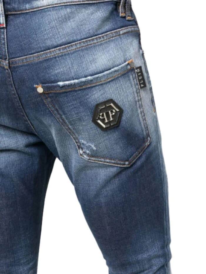 PHILIPP PLEIN Denim Trousers Skinny Hexagon