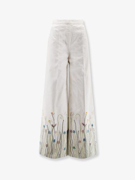 PHILIPPA 1970 Cotton Trousers With Multicolor Embroidery