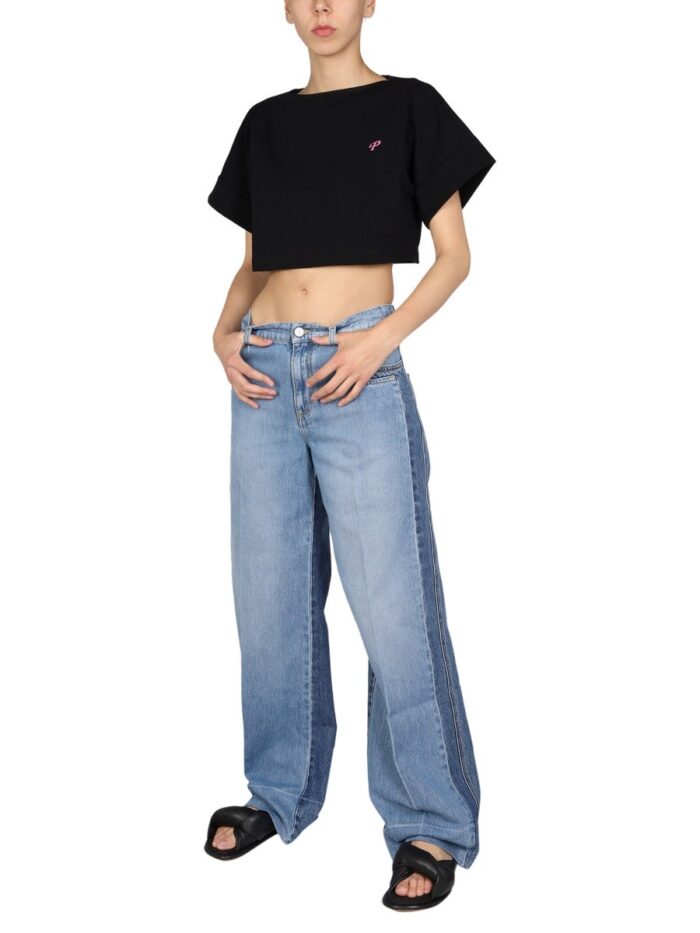 Philosophy Di Lorenzo Serafini CROPPED LOGO PRINT T-SHIRT