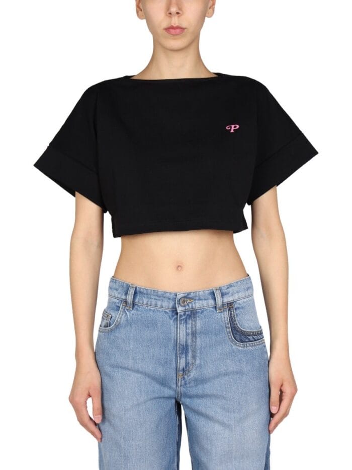 Philosophy Di Lorenzo Serafini CROPPED LOGO PRINT T-SHIRT