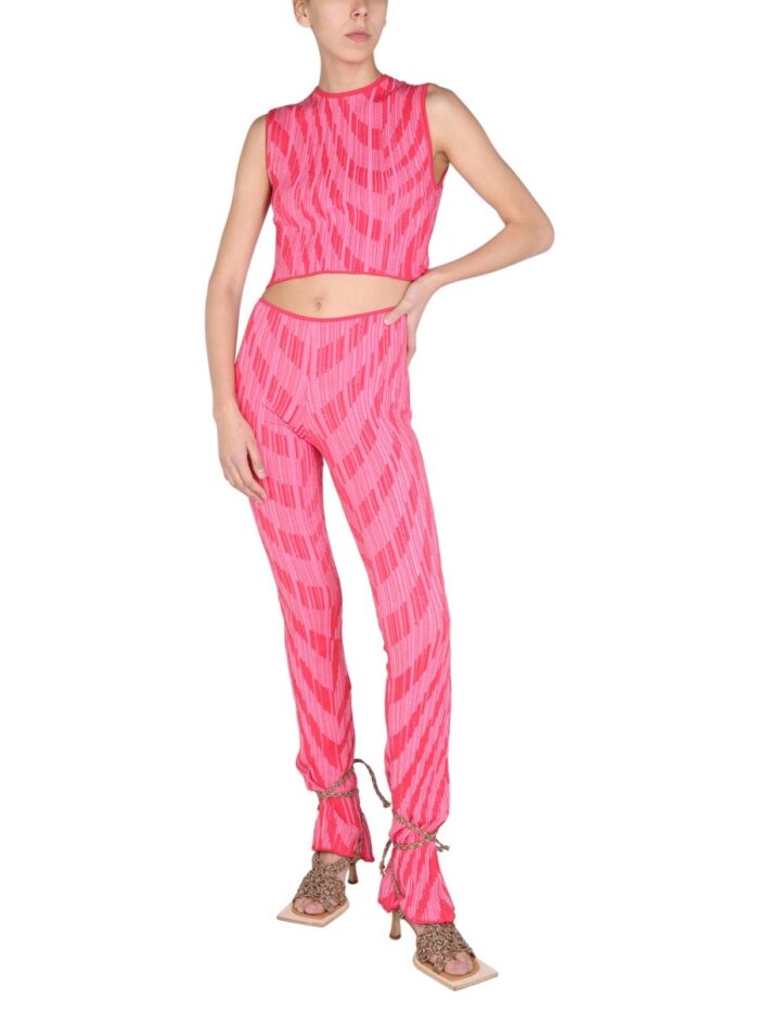 Philosophy Di Lorenzo Serafini JACQUARD KNITWEAR CROP TOP
