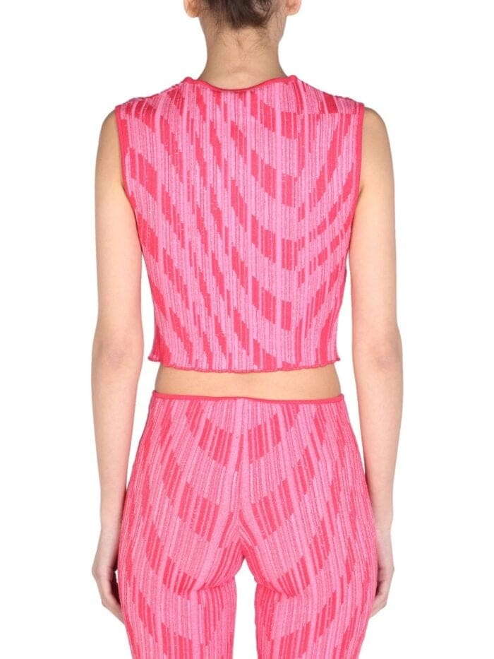 Philosophy Di Lorenzo Serafini JACQUARD KNITWEAR CROP TOP