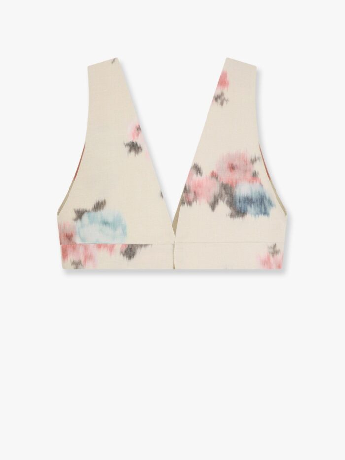 Philosophy Di Lorenzo Serafini Linen Blend Top With Floral Print