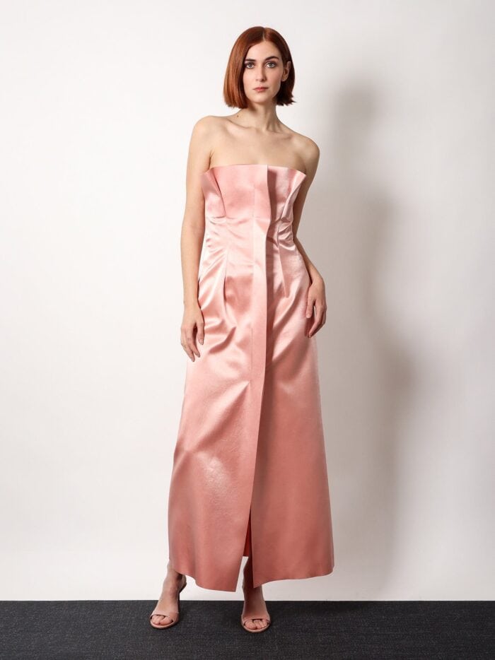 Philosophy Di Lorenzo Serafini Satin Long Dress With Bustier