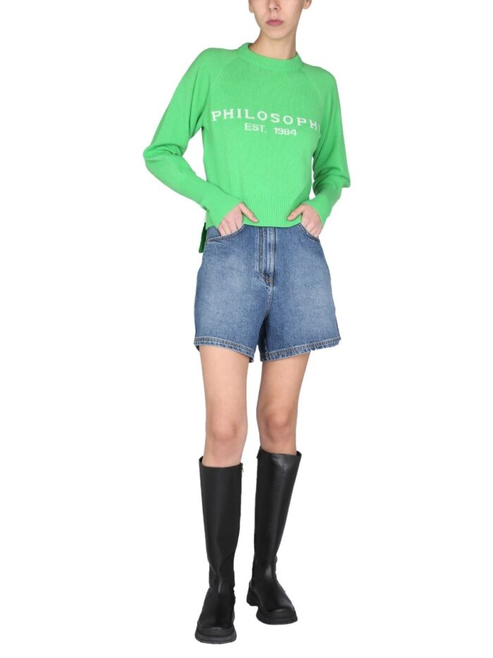 Philosophy Di Lorenzo Serafini SWEATER WITH LOGO INLAY