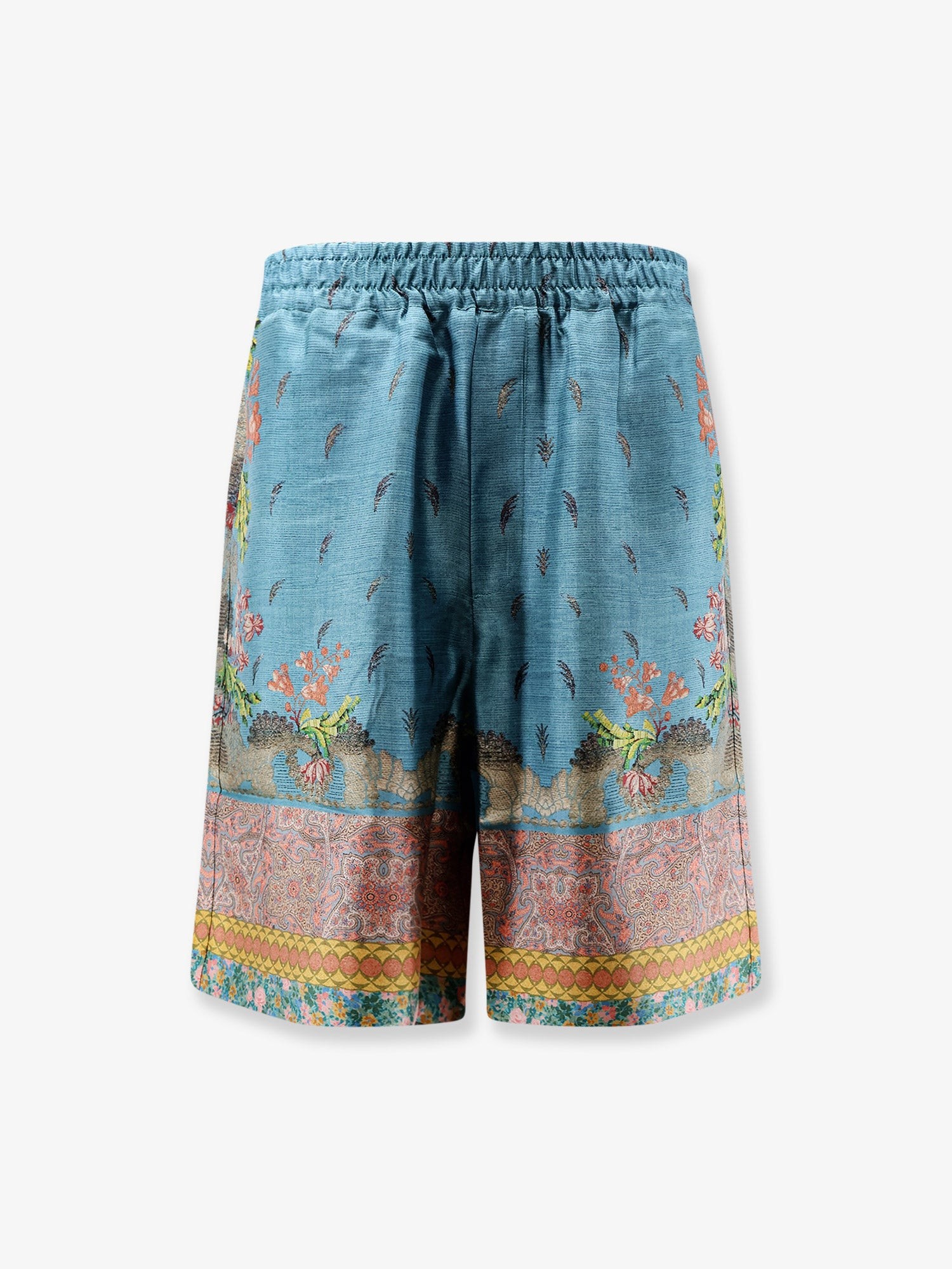 PIERRE-LOUIS MASCIA Silk Bermuda Shorts With Floral Print