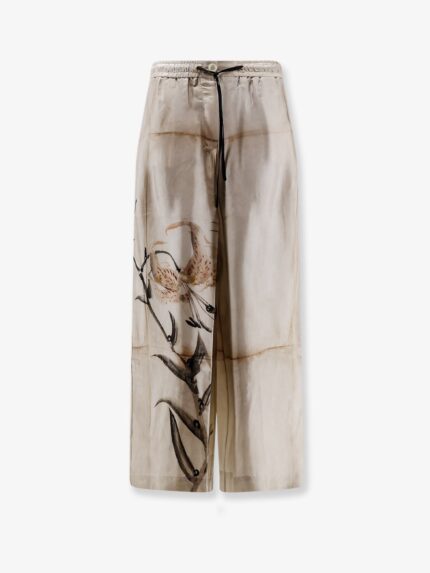 PIERRE-LOUIS MASCIA Silk Trousers With Floral Print