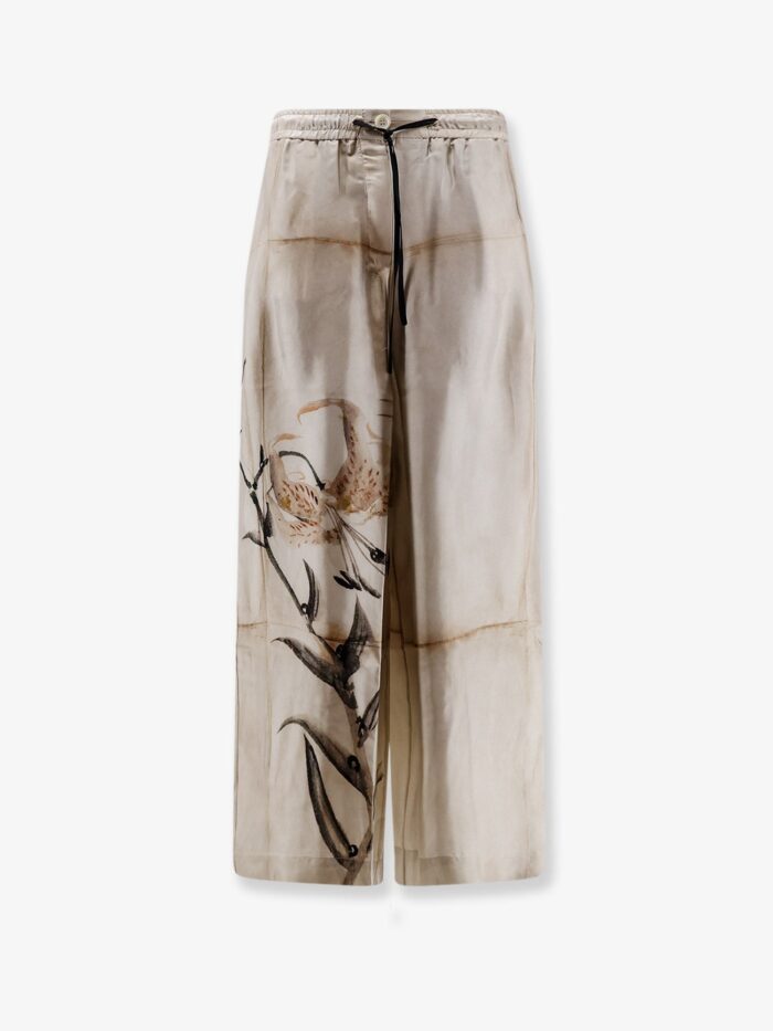 PIERRE-LOUIS MASCIA Silk Trousers With Floral Print