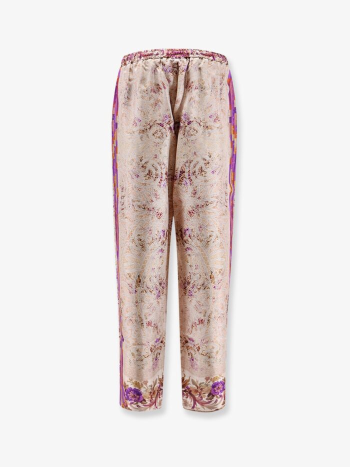 PIERRE-LOUIS MASCIA Silk Trousers With Mulitcolor Print All-over