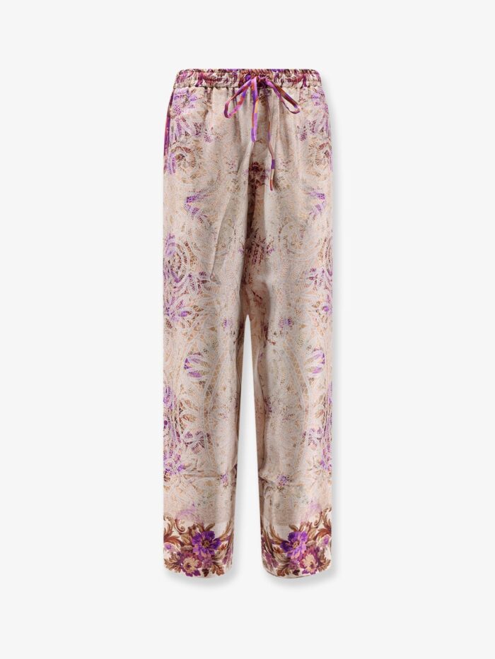 pierre louis mascia silk trousers with mulitcolor print all over PIERRE-LOUIS MASCIA Silk Trousers With Mulitcolor Print All-over
