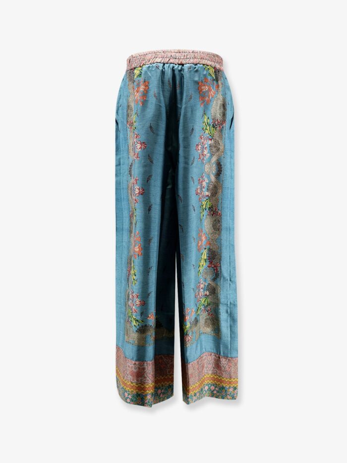 PIERRE-LOUIS MASCIA Silk Trousers With Multicolor Print