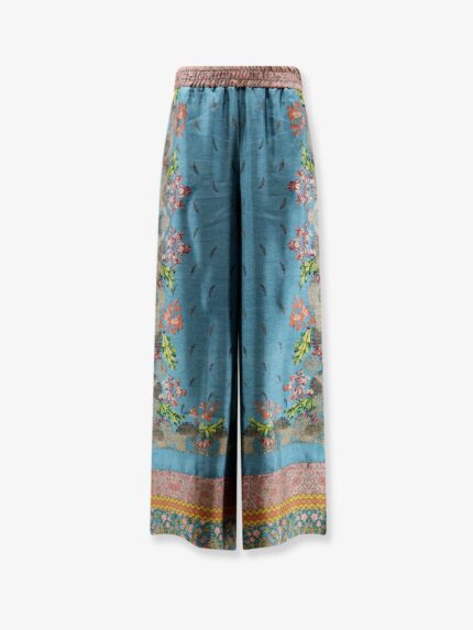 PIERRE-LOUIS MASCIA Silk Trousers With Multicolor Print