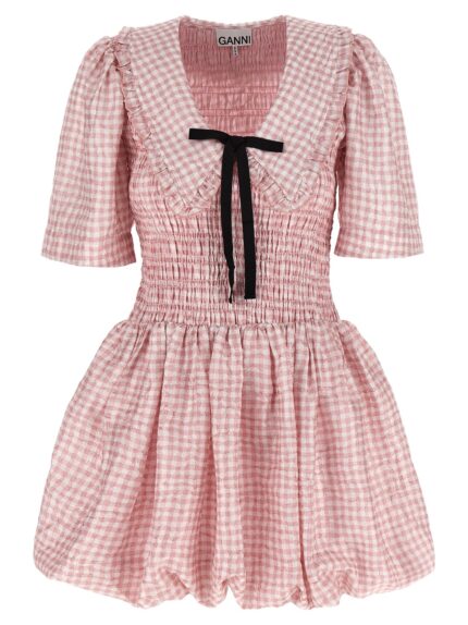 GANNI 'Pink Check' Dress