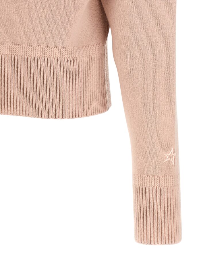 PERFECT MOMENT Pink Merino Wool Half-zip Sweater