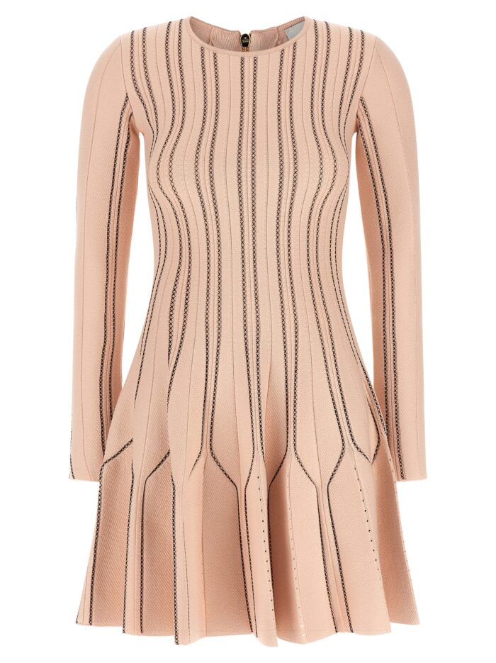 elisabetta franchi pink origami knit dress Elisabetta Franchi Pink Origami Knit Dress
