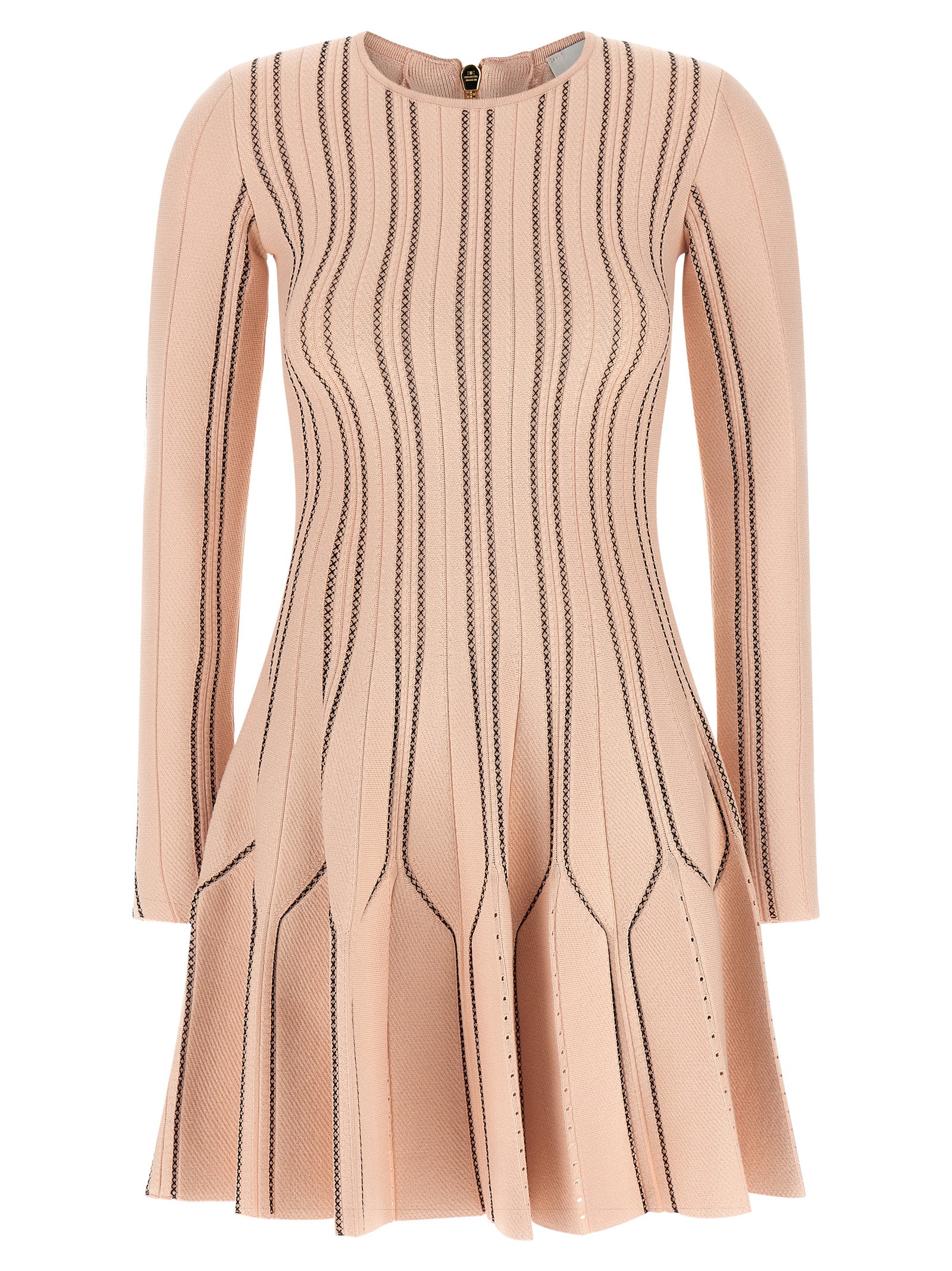 Elisabetta Franchi Pink Origami Knit Dress