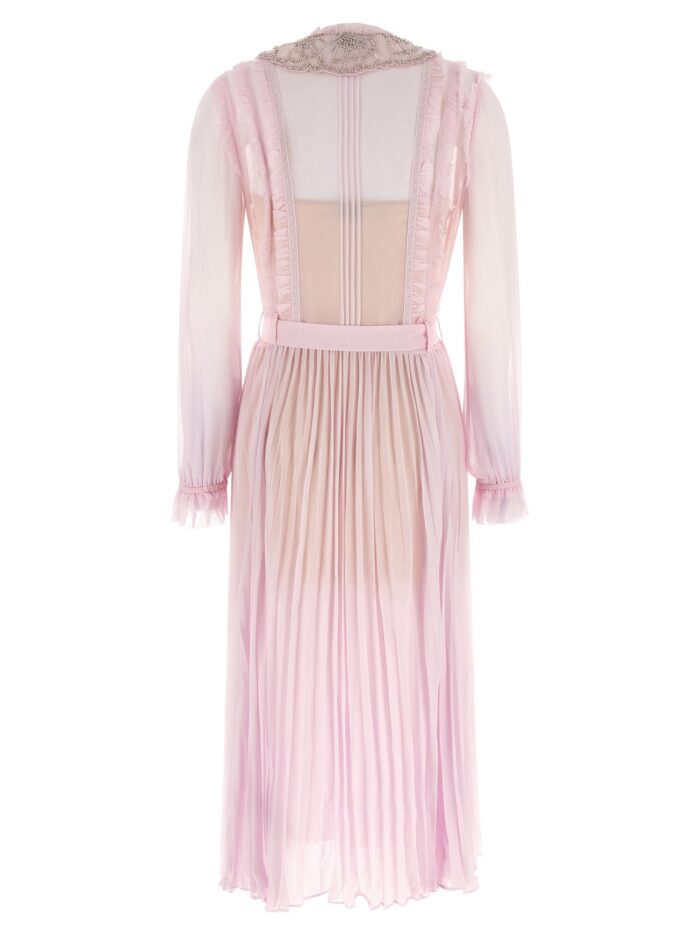 SELF PORTRAIT 'Pink Pleated Georgette Midi' Dresses