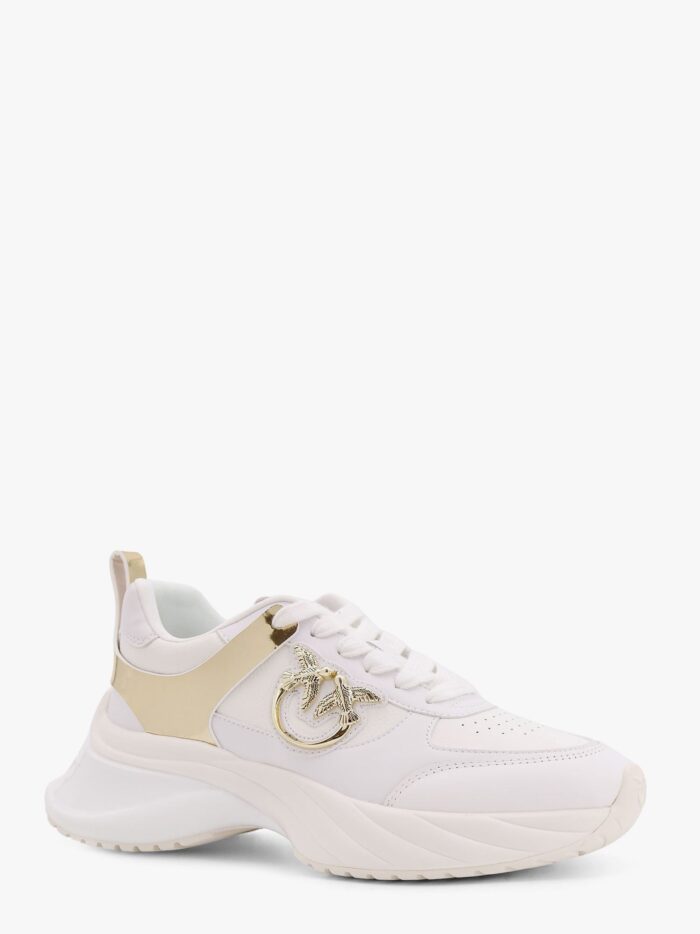 Pinko Ariel 02 Leather Sneakers With Lateral Love Birds Logo