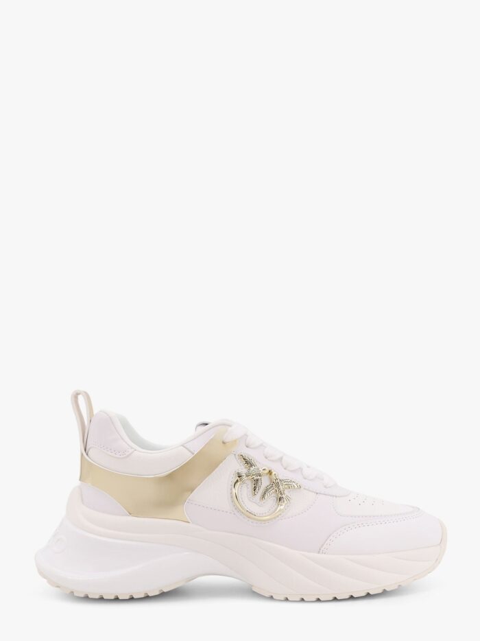Pinko Ariel 02 Leather Sneakers With Lateral Love Birds Logo