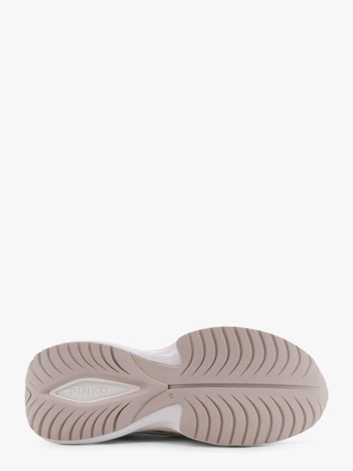 Pinko Ariel Leather Mesh And Leather Sneakers With Love Birds Detail