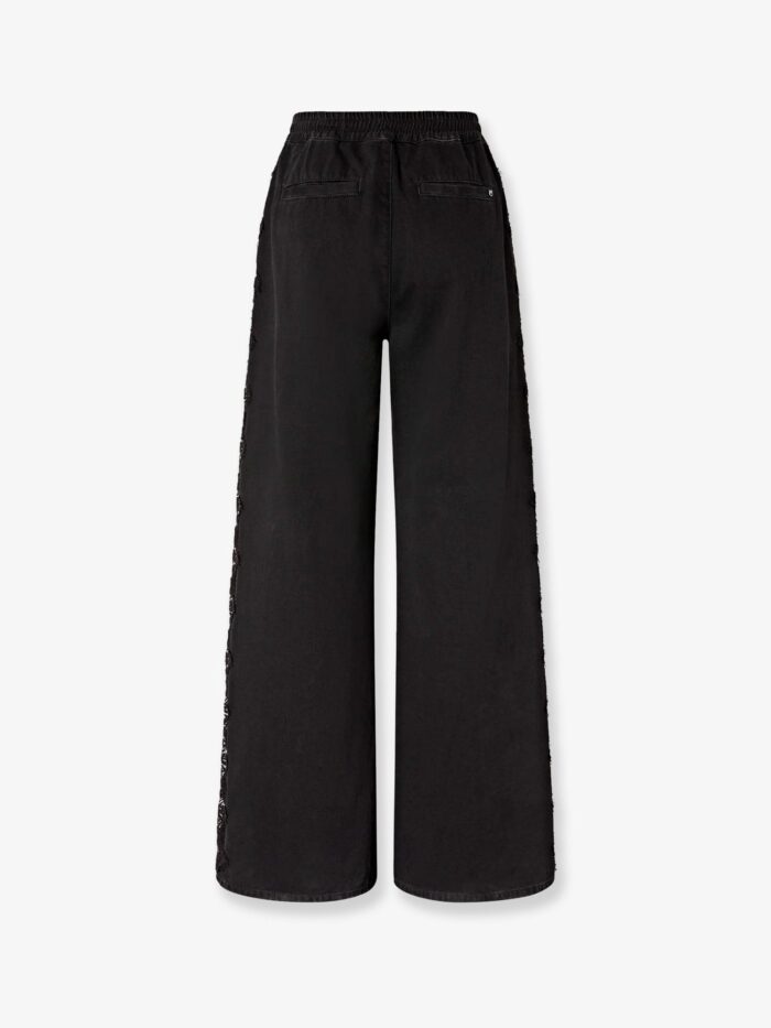 Pinko Denim Trousers With Lace Detail On The Side