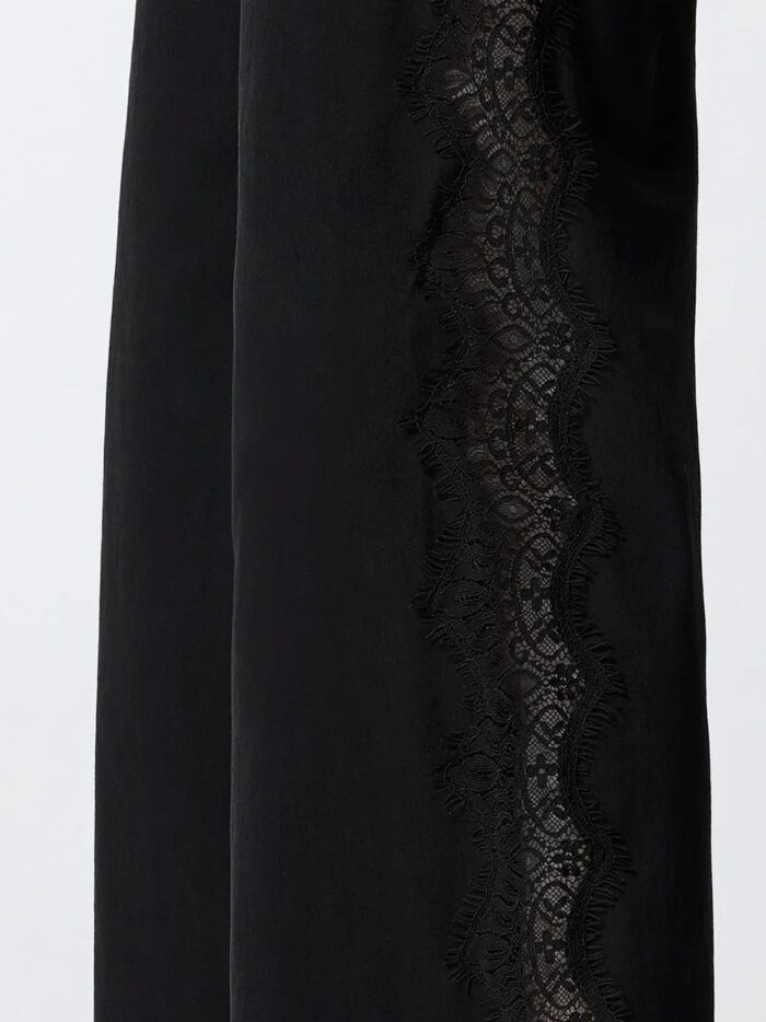 Pinko Denim Trousers With Lace Detail On The Side