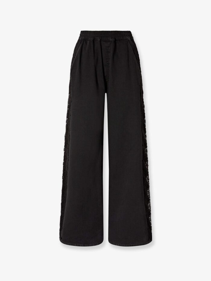 Pinko Denim Trousers With Lace Detail On The Side