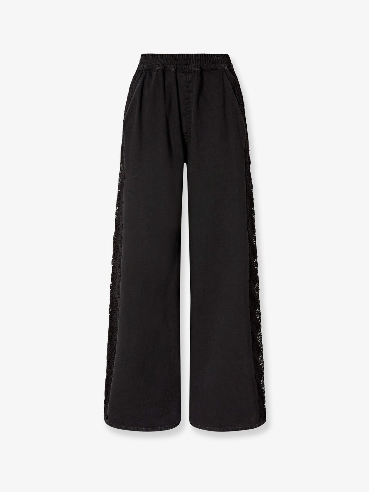 Pinko Denim Trousers With Lace Detail On The Side