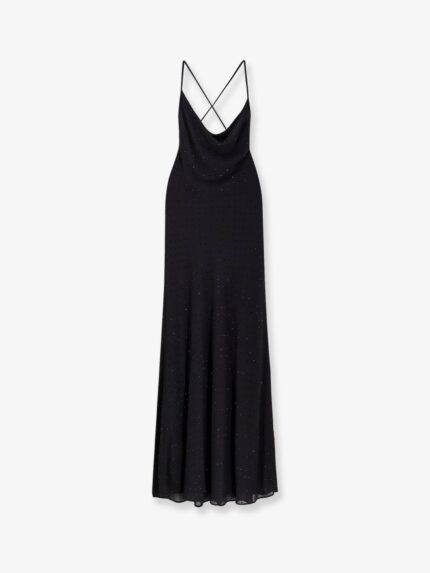 Pinko Farro Long Dress With Rhinestones