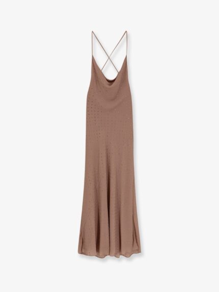 Pinko Farro Long Dress With Rhinestones